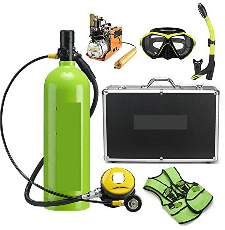 Mini réservoir de plongée sous-marine 2L Plongée Respirateur Équipement De Plongée Bouteille En Aluminium Bouteille De Gaz Adulte Natation Plongée En Apnée Tuba Manomètre Résiduel pour kit de sauvetag