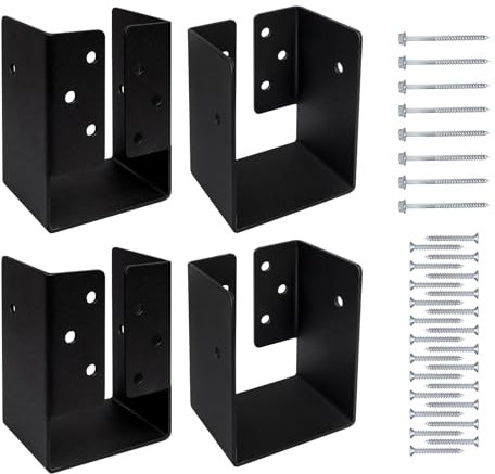 lifgarfe 4pcs 4x6 Concealed Joist Hanger Bracket Fit for 4x6 Beam,Swing,handrail,and Fence