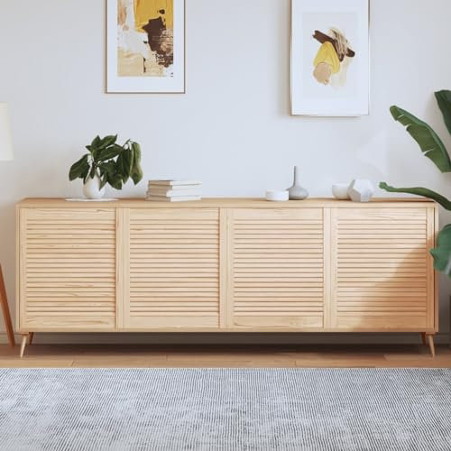 Homgoday Schranktüren für Lamellen, 4 Stück, Kiefernholz, 69 x 59,4 cm, Lamellentür mit geschlossenen Strukturplatten aus massivem Kiefernholz, unbehandelt, für Schränke, Regale, Möbel