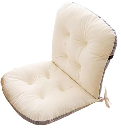 Stulhkissen, Kissen für Rattansessel Outdoor Auflage Sitzkissen, Rattanmöbel 1/2 Stück Stuhlkissen mit Rückenteil Sitz, Rückenkissen mit Bänder, Niedriglehner Auflage Polsterauflage(Beige,1 pack)