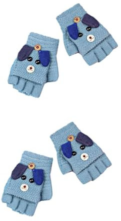 GALPADA 2 Paar Winterhandschuhe Winddichte Handschuhe Warme Handschuhe Der Karikatur Handschuhe Stricken Fingerlose Kinderhandschuhe Fäustlinge Kinder Fleece-handschuhe Fäustlinge Stricken