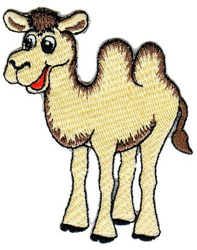 Kamel Gelb Aufnäher zum aufbügeln oder aufnähen Bügelbild Bügelpatch Aufbügler für Kleidung gestickter Bügelflicken Applikation Trampeltier Zoo Tier Patch Größe 6,3 x 7,5 cm
