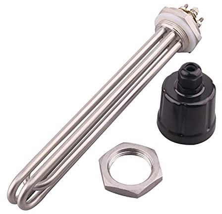 DHVIJA Élément de Chauffage électrique de l'eau FIT for Le Chauffe-Eau Solaire Acier Inoxydable DN32 220V 380V 6KW Joyous(with locknut)