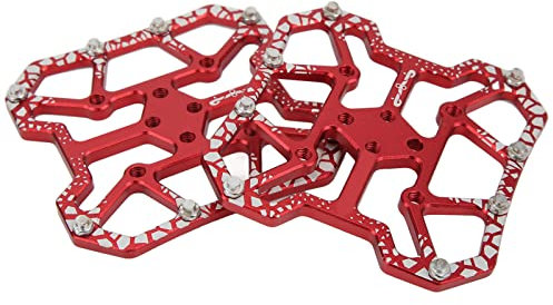 Fahrrad-klick-Pedal-Konverter, Selbstsichernde Scheibenpedale, Plattform-Adapter für SPD-System, Mountainbike, Rennrad, Keo, Aluminiumlegierung (Rot)