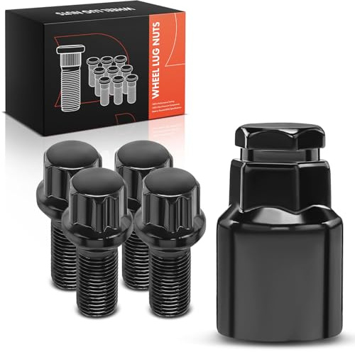 Frankberg 4x Wheel Bolts Stud Wheel Bolts + 1x Wheel nut front & rear | Compatible with CLS Shooting Brake X218, C-Class Coupe C204, CLA Coupe C117, M Class W163, M Class W166, C Class W204