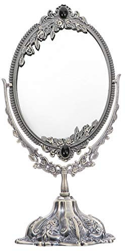 Vintage Antik Tischspiegel, doppelseitig drehbar Make-up Spiegel in Bronze – ideal für Frauen & Mädchen, perfekt für Schlafzimmer, Badezimmer und Schreibtisch Schminktisch