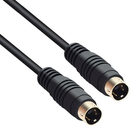 VANTIYAUS S-Video Cable 1.5m/5Ft Din 4-Pin Male to Male Gold Plated Connector for Home Theater, DSS receivers,Player Camcorders Transfer Video to TV or Monitor Connection Cable
