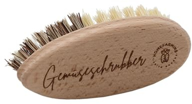 Homefarming Gemüsebürste - Perfekt für Kartoffeln, Möhren, Rettich und Co. - mit Dieser Gemüsebürste aus Buchenholz bekommst du Deine Gemüseschätze blitzeblank