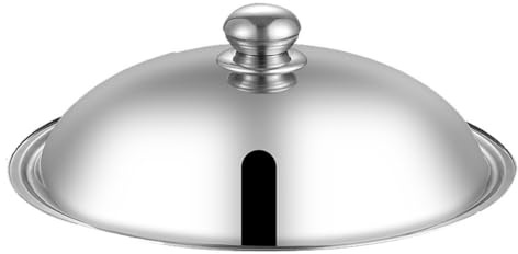 Stainless Steel Pot Cover with Knob,Stainless Steel Pan Lid,Frying Pan Cover Replacement,for Woks Soup Pots(30cm-Steel Handle)