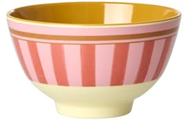 Bol Rice - Petit bol - Rayures rouges - Vaisselle en mélamine - Vaisselle pour enfants - Camping - BBQ - Pique-nique - Incassable - Sans BPA - Réutilisable - 300 ml