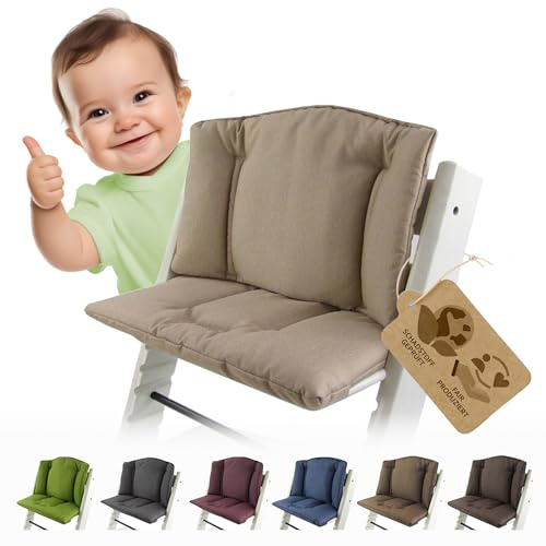 Ersatzbezug Sitzkissen kompatibel mit Stokke Tripp Trapp (beige meliert) | Bezug Kissen-Set Sitzverkleinerer, Mod. 1