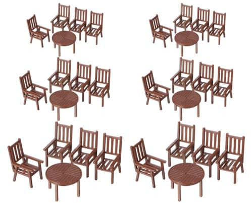 CIYODO Juego de 6 Sillas de Simulación para Casa de Muñecas en Plástico, Decoración de Escritorio y Accesorio para Proyectos Creativos a Escala 1/30, 1/50 y 1/75
