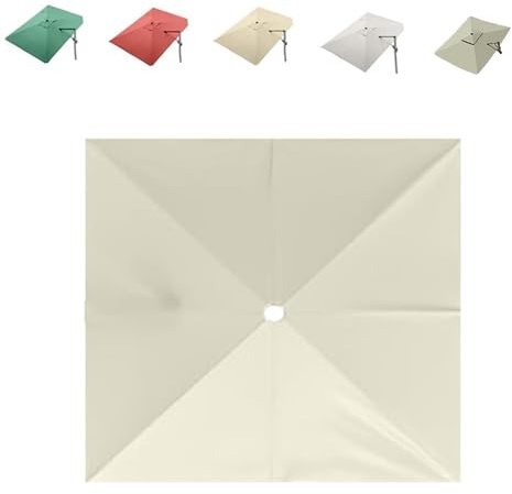 HULKAY Cubierta De Repuesto para Sombrilla Cuadrada，2.5x2.5 Toldo De Repuesto para Sombrilla En Voladizo，Tela De Recambio para 8 Varillas,2.5x2.5m (8x8ft) (Beige)