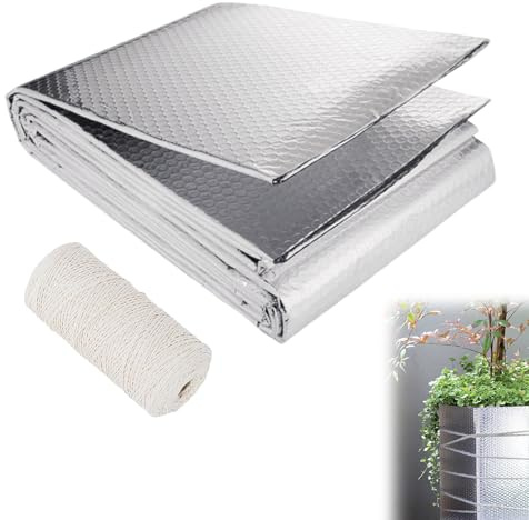 Winterschutz für Pflanzen,Pflanzenschutz Winter,0.6x5m Aluminisierte Isolierfolie,Dämmfolie,Thermofolie,Kälteschutzfolie, für Kübelpflanzen,Dachisolierung,für Gewächshaus,Auto,Fenster