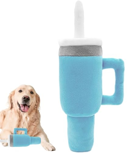 Générique Cup Plüsch Hundespielzeug Interaktiv | Weiches Kauspielzeug for Hunde, Quietschfunktion, Zahnpflege-Feature, Spaßiges Trainingsspielzeug for Haustiere, Fördert Aktivität Interaktion