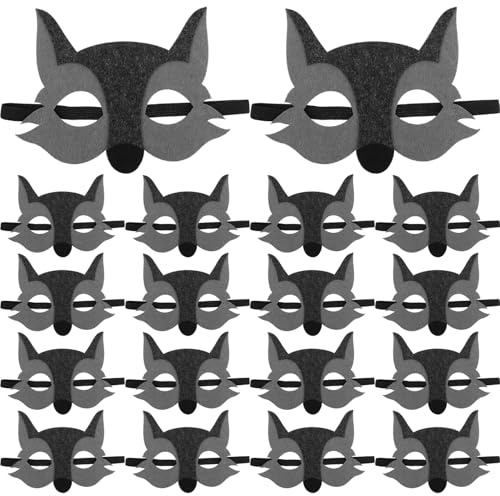 Alasum Masques d'Animaux pour Garçon et Filles 15 Pièces Demi-Masques de Loup en Tissu Non Tissé Respirant Légers et Réutilisables Accessoires pour Fêtes Déguisées Jeux de Rôle et