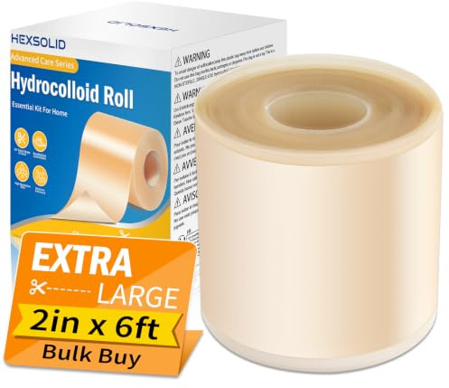 Hydrocolloid Dressing Roll 5cm*1.8m Wound & Blister Plasters Pads Tape | Self-Adhesive Waterproof Flexible Highly Absorbent Bandages for Skin Protection