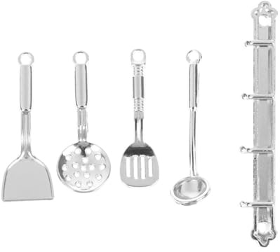 Set di utensili da cucina in miniatura in lega con accessorio compatto per giocattoli sicuri per case delle bambole in lega