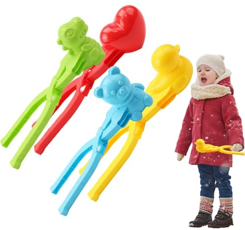 4 Stück Schneeballzange Ente, Schneeballzange, Sandball Schneeball Former Clip, Schneespielzeug Kinder, Sand Spielzeug, Winter Schnee Spielzeugs, Winter Outdoor Spielzeug Snow Ball Maker Für Kinder