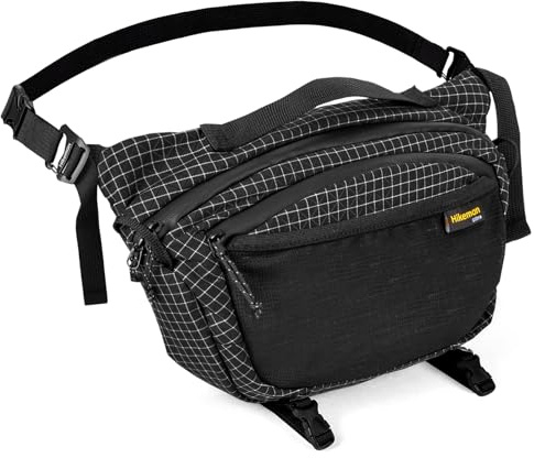 HIKEMAN Backpack Chest Pouch - Lightweight Crossbody Shoulder Bags,Hiking Backpack Attachment Bag,Waterproof Waist Bag for Traveling Cycling Sports Climbing Hiking (Black)