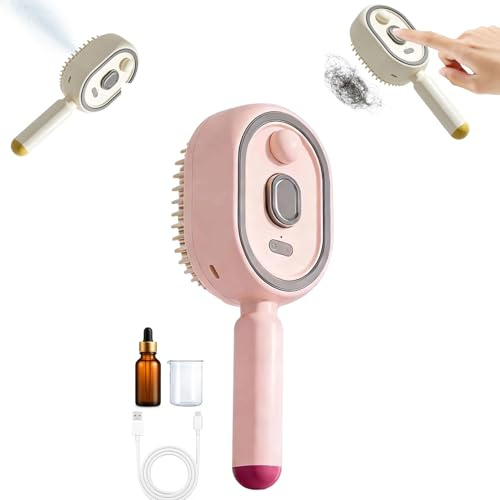 Cepillo de Vapor Eléctrico para el Pelo Peine Alisador Portátil Con Spray | Alisador de Vapor Recargable para el Cabello Para Peluquería Diario Salón Spa Bodas Novias Festivales Verano Arreglo Per