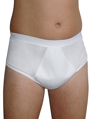 Hydas Slip anti-incontinenza da uomo con inserto di aspirazione integrato, taglia 7, bianco