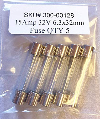 Bussmann AGC-15-R AGC Series Fuse, Fast Acting, 15 Amp, 32V, Glass Tube, 1/4 x 1-1/4, Rohs Compliant (Pack of 5)