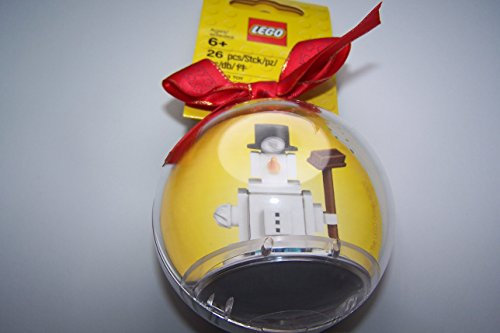 LEGO Schneekugel als Weihnachtskugel, Weihnachtsbaumschmuck mit einem Schneemann in Einer Kugel