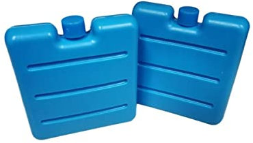 Fackelmann 686465 Lot de 2 bacs réfrigérants pour lunch bag, pains de glace, pains de glace pour glacière, accumulateur de froid, Plastique, Gel réfrigérant, Bleu, 7,7 x 7,3 cm