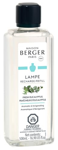 MAISON BERGER Lampe Berger Nachfüllung Frischer Eukalyptus, 500 ml | Nachfüllung Frischer Eukalyptus 500 ml für Lampe Berger Katalyse-Duftlampe, ca. 80 h, hilft Gerüche zu neutralisieren