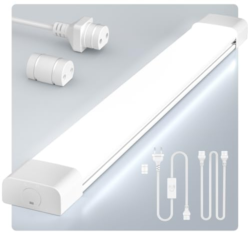 Anten Tubo LED 120cm, 36W 4000LM Connectable Neon LED, Blanco Frío 6000K Fluorescente LED, IP65 Impermeable Regleta LED para Garaje, Taller, Oficina, Sótano, Jardín, Almacén