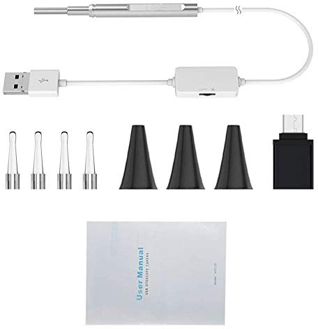 3-In-1 Ohrenschmalz Entferner-Otoskop 4,3 mm HD, Drahtlose Ohr Endoskopkamera bewertetes IP67 mit 6 LED Licht für Kinder und Erwachsene Kompatibel mit Android, Windows