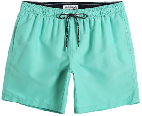 maamgic Ropa de Baño para Hombres Bañador para Vacaciones Short de Playa Natación Secado Rápido Piscina Ancla,Bicolor Verde,S
