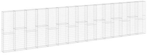 vidaXL Gabionmur galvaniserat stål 900x30x200 cm