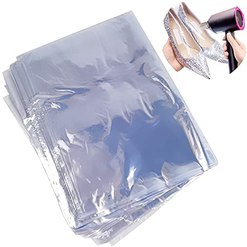 Schrumpffolienbeutel，Transparent Shrink Wrap Film Schrumpfbeutel für Schuhe Für Verpackung, Geschenke, Korb und selbstgemachte DIY-Projekte (100PCS 28 * 45cm)