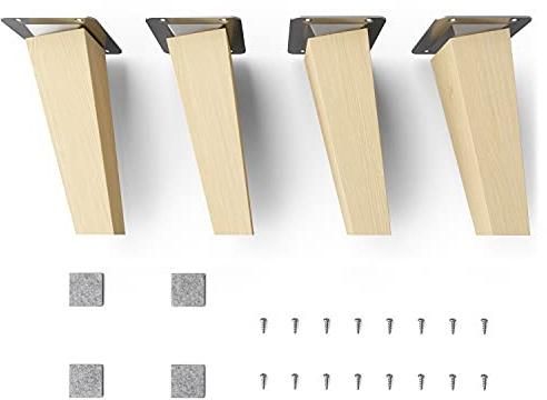 sossai Möbelben i naturligt bokträ CLIF SQUARE HMF4 15 cm hög fyrkantiga sned design för byråer skåp hyllor