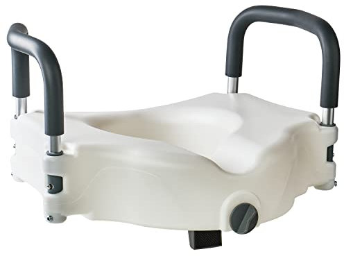 GOVITA - Rialzo WC con braccioli e Coperchio per Anziani e Disabili, Sollevatore WC per Bagno, Sedile Ergonomico, Facile da Pulire (S/N COPERCHIO - H.12cm)