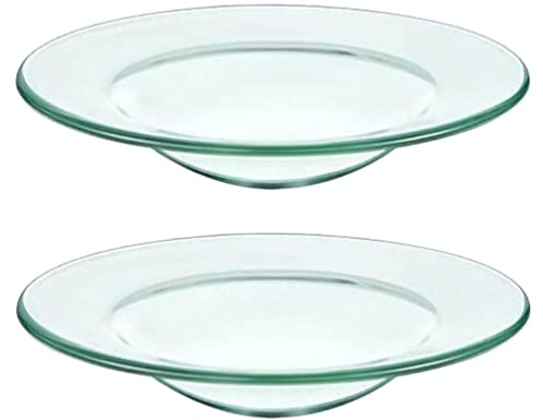 Happyyami 2pièces Lot de Coupelles Verre Transparent pour Brûle-Parfum Et Diffuseur De Parfum Surface Lisse Facile à Nettoyer Remplacement pour Lampe à Huile Et Chauffe-Cire Aromathérapie