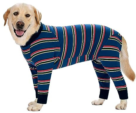 Axcimond Hundebody Nach Op Hunde Einteiler Kastration Hündin/Rüde Body Hund Erholungsanzug für der Operation Langärmliger Wundschutzanzüge Alternativ zu Halskrausen Hunde, 3XL