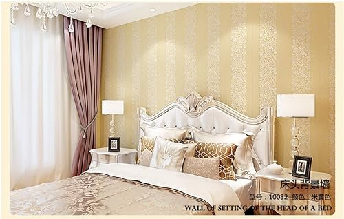 CULTS Beige Papier peint intissé 9,5 x 0,53 m Rayures Verticales Papier peint 3D Gaufrage Papier peint Minimaliste non tissé pour la maison Chambre Salon Papier peint Décoration murale