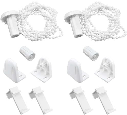 XQEUMC 17mm Rollo Klemmfix ohne bohren Rollo Ersatzteile Klemmhalter Beschläge Set Klemmträger Reparaturset Zubehör für Verdunkelungsrollo, Seitenzugrollo, Doppelrollo, Jalousien Fenster (2 Kit, Weiß)