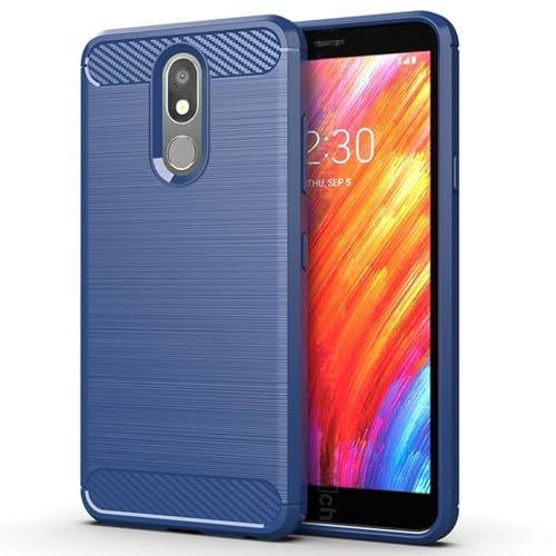 Sidande Custodia per LG Aristo 2/Aristo 3/Aristo 2+/Rebel 4 LTE/Phoenix 4/Tribute Dynasty/Zone 4, custodia ultra sottile in fibra di carbonio TPU per LG Aristo 3, blu navy