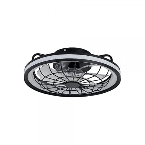 Bilake Ventilador de Techo Negro rafale | Plafón Ventilador Techo para Techo bajo | Ventilador de Techo con luz Regulable 50W 4800Lm