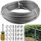 Fune Metallica 3 mm, 20 m, Corda in Acciaio Inox PVC Rivestito, Cavo 304 Con Manicotti in Alluminio e Occhielli, per Sospensione