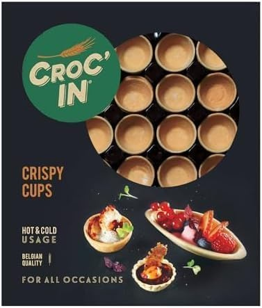 CROC‘IN - Süße Premium-Teigschälchen zum Bestücken - Tarteboden Für süße Stückchen - Handwerklich hergestellt - 60 Stück