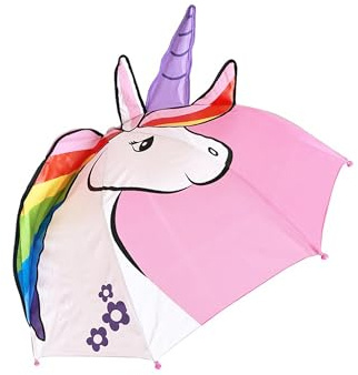 Yuhu.kids Regenschirm Kinder 3D | Einhorn | Prinzessin | Drache | Weltall | für Jungen und Mädchen | Stockschirm | Geschenke | Regenschirm Schule | Schirm | verschiedene Designs