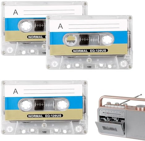 3PCS Cassette Tapes plastic Blank Cassette Tapes Blue Cassette Recorder of 90 Min Recording Time Low Noise Surface Walkman Data Cartridge Normal Bias Micro Voice Music Radio