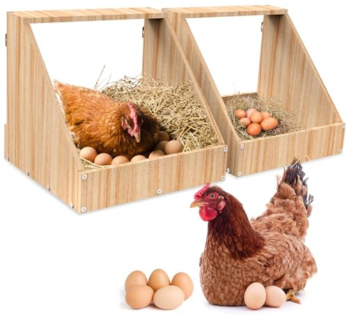 GHWMYD väggmonterade hönshus för väggmontering, 2-pack kycklingstalltillbehör av trä för fjäderfä för äggläggning, 35,3 x 35,3 x 34,2 cm hönstest för kycklingar och ankor