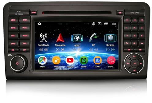 Erisin Android 16 4GB+64GB 8-Kern DVD Autoradio GPS Navi für Mercedes-Benz ML-Klasse W164 GL-Klasse X164 7 Touchscreen Kabelloses CarPlay Android Auto DAB+ WiFi 4G Bluetooth 5.0 DSP OBD2 FM Canbus