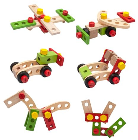 JOINPAYA 1 Set Werkzeugkasten Für DIY Montageset Mit Schrauben Und Zubehör Lernspielzeug Für Jungen Pädagogisches Holzspielzeug Ab 3 Jahren